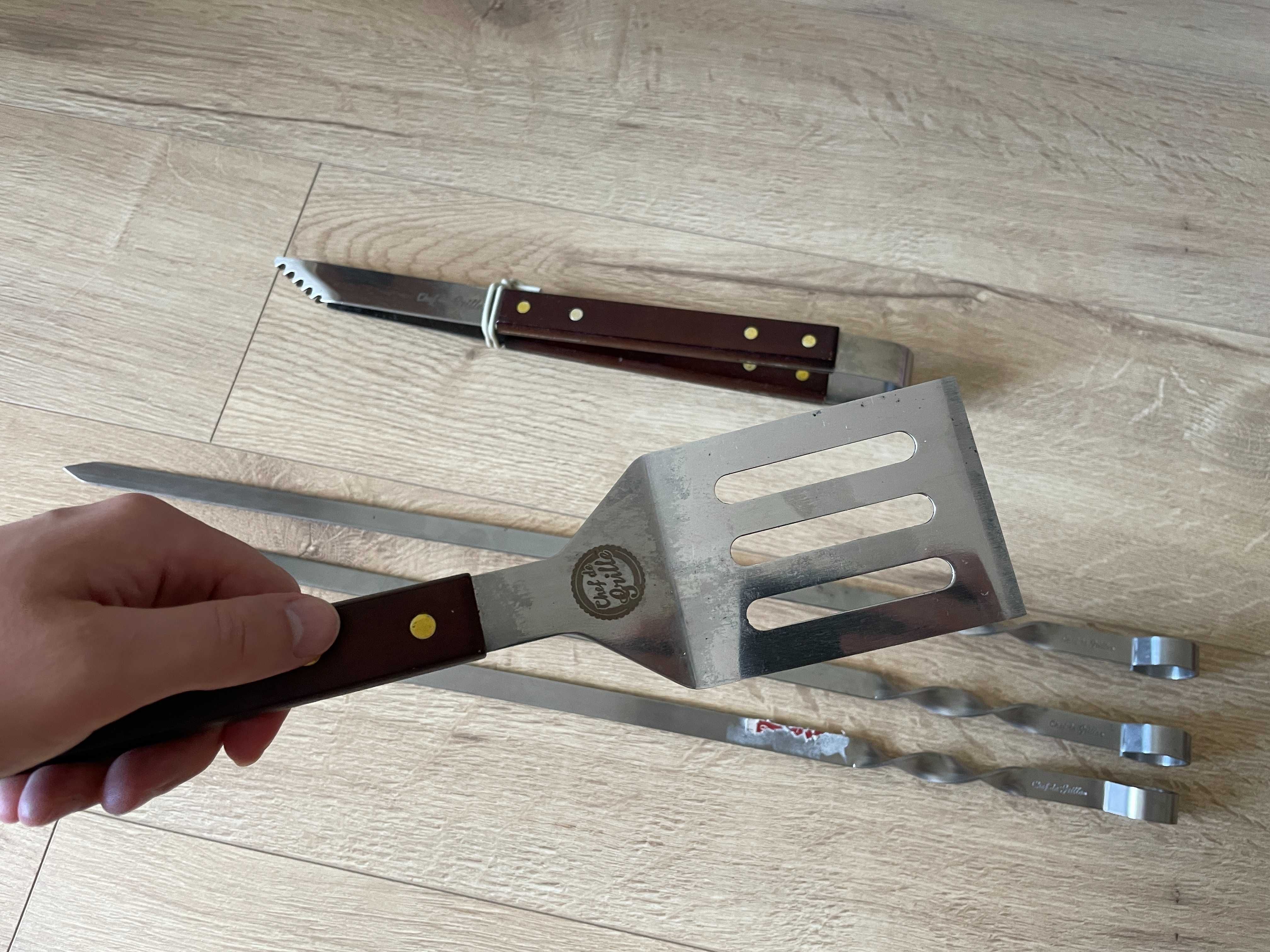 Комплект для мангалу Chef de Grille, лопатка, шампури, щипці