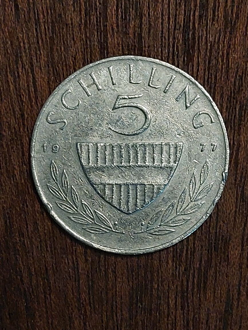 Moeda Austríaca de 5 Schilling de 1977