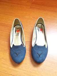 Sapato Raso Camurça azul