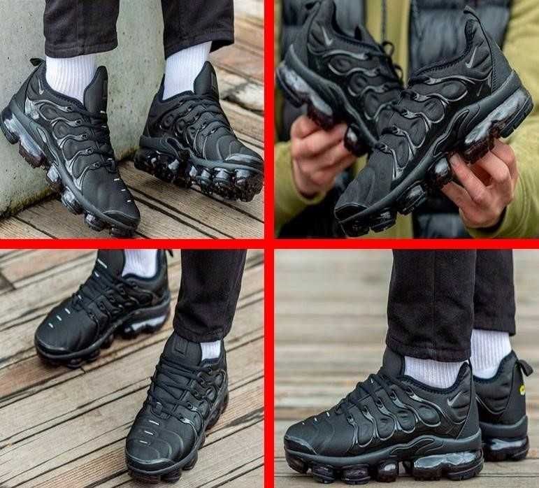 Мужские кроссовки Nike Air VaporMax Plus All Black 40-45 найк аир