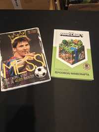 Zestaw 2 książek Messi i Podręcznik Podboju Minecrafta