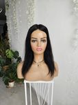 Topper z włosów naturalnych Natalia 50 cm imitacja skóry nat. czarny