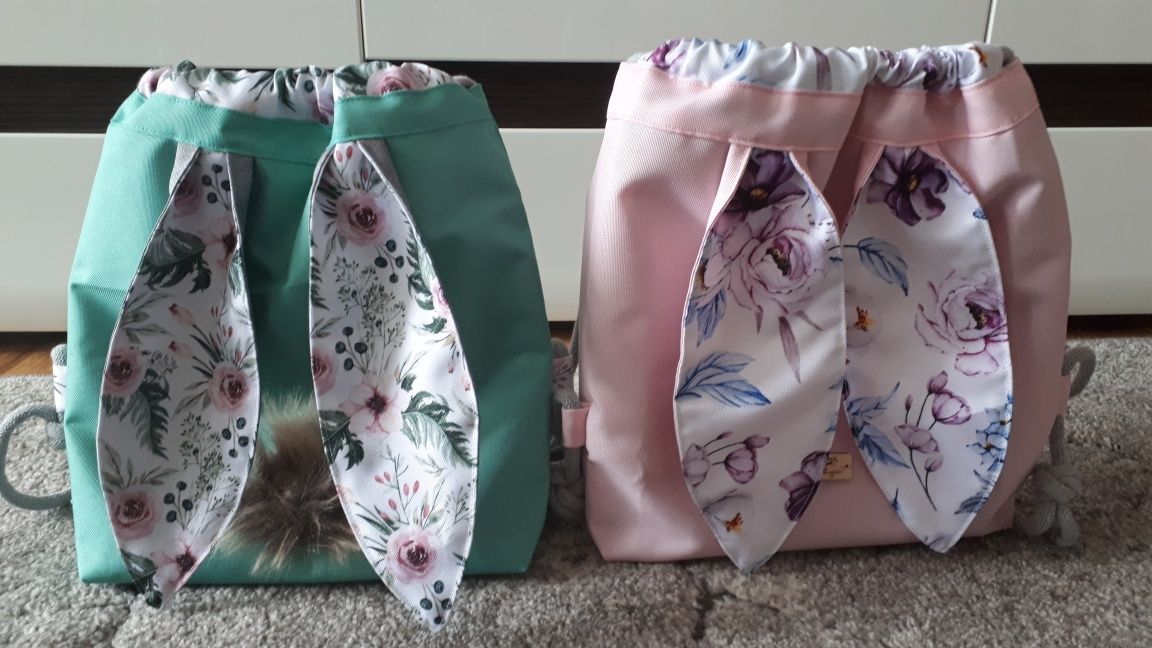 Workoplecak, worek, plecak dla przedszkolaka krolicze uszy Handmade