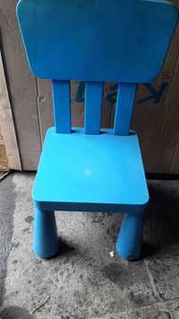 Krzesełko krzesło siedzisko dziecięce dziecka IKEA MAMMUT niebieskie