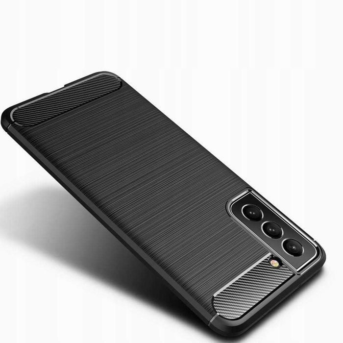 Etui Carbon do Samsung Galaxy S21 + Szkło Hartowane