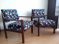 Fotele w kwiaty folk retro vintage prl zestaw po renowacji
