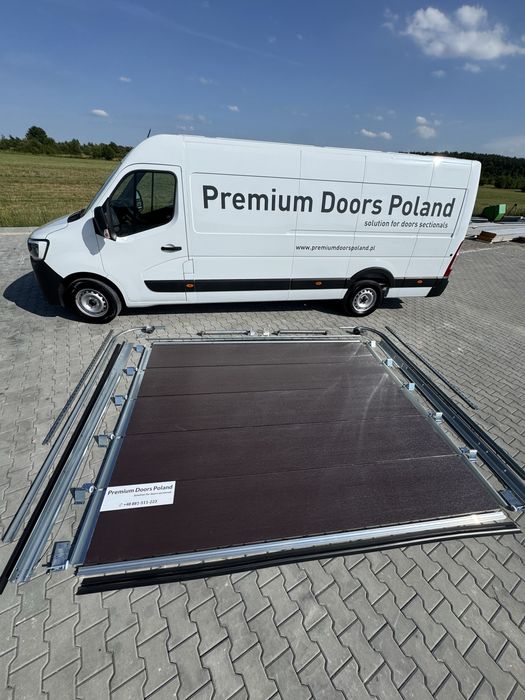 Zestaw kompletnej bramy segmentowej BRAMA SEGMENTOWA Brązowa 3,0x3,0