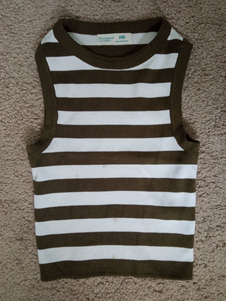 Top, bezrękawnik w modne paski, Primark,2xs
