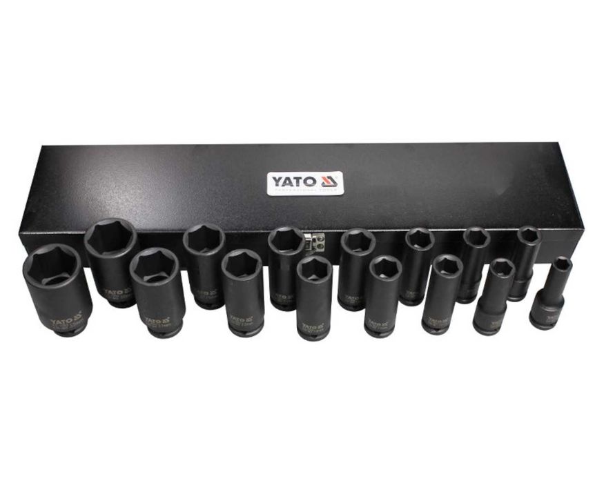 ZESTAW Nasadek Udarowych Yato 1/2" 15szt 10-32mm CrMo SCM-440 NOWY