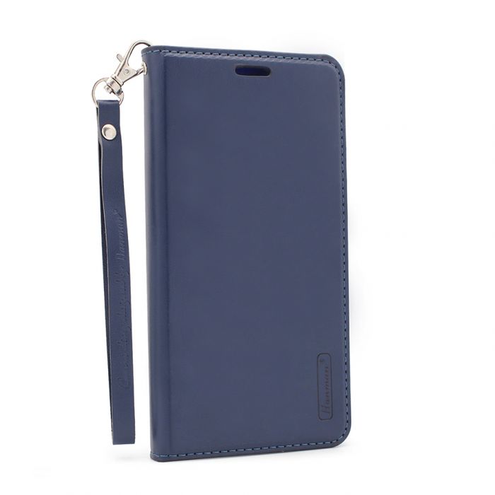 Hanman Skórzane Etui Ze Smyczką Do Samsung Galaxy J3 J300 (Granatowe)