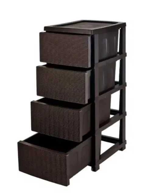Комод Ротанг 4 яруси пластиковий 86.5×44.5×34.5 см R-Plastic