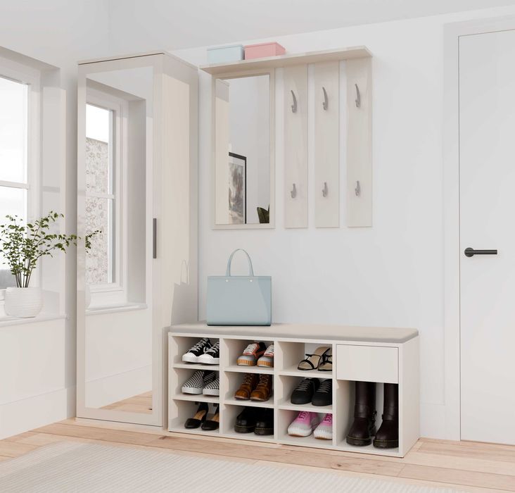 Szafka na Buty TALLIN Z Siedziskiem i Szufladą 110x46x35 KASZMIR BEŻ