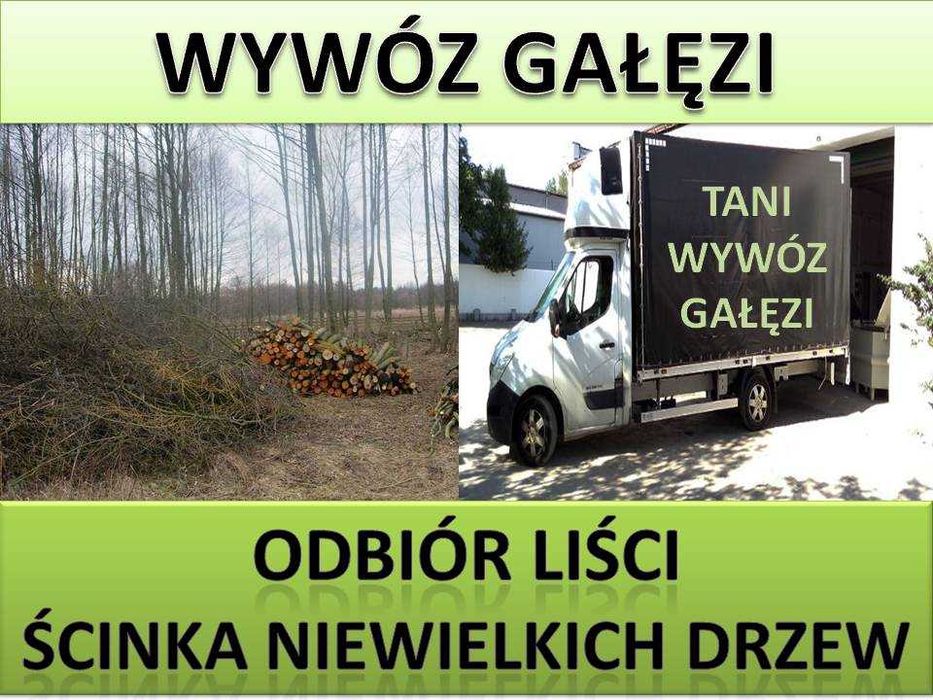 Wywóz gałęzi odpadów zielonych liści  trawy  Łódź okolice