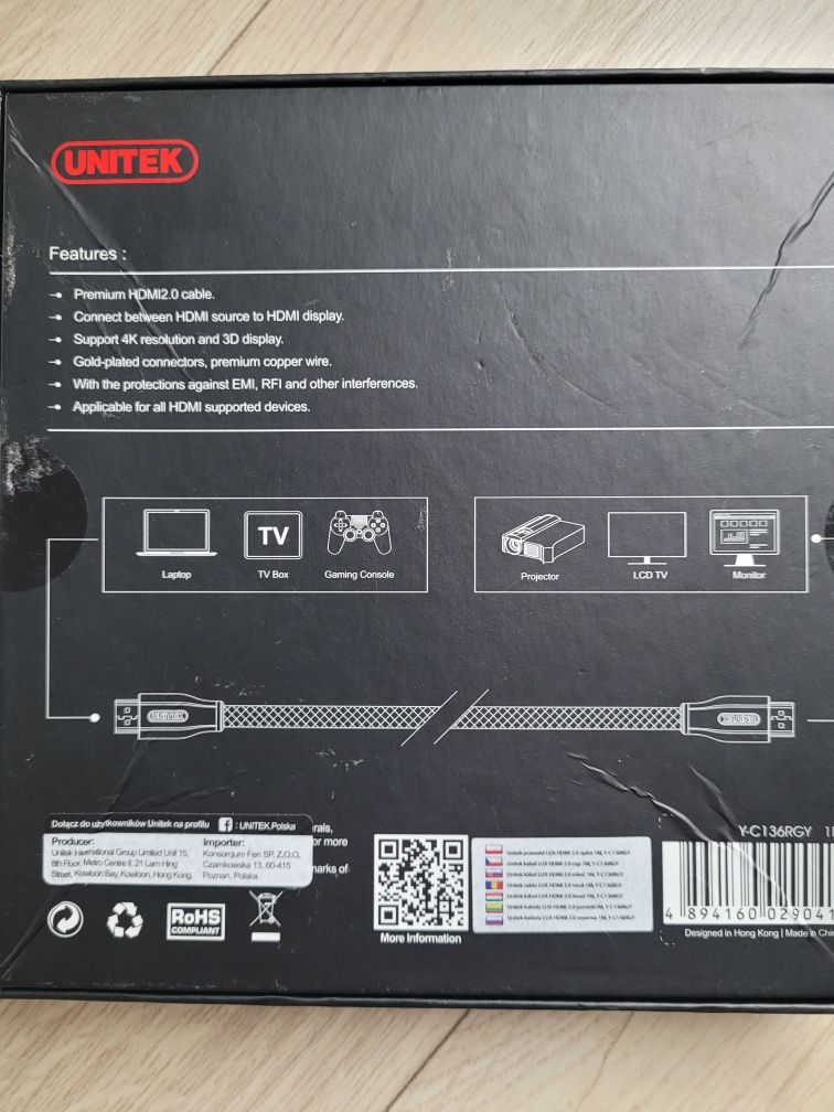 Kabel Unitek 1 m LUX HDMI