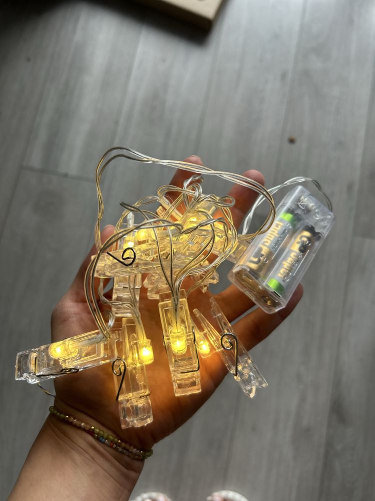 Lampki LED klamerki 10szt na zdjęcia