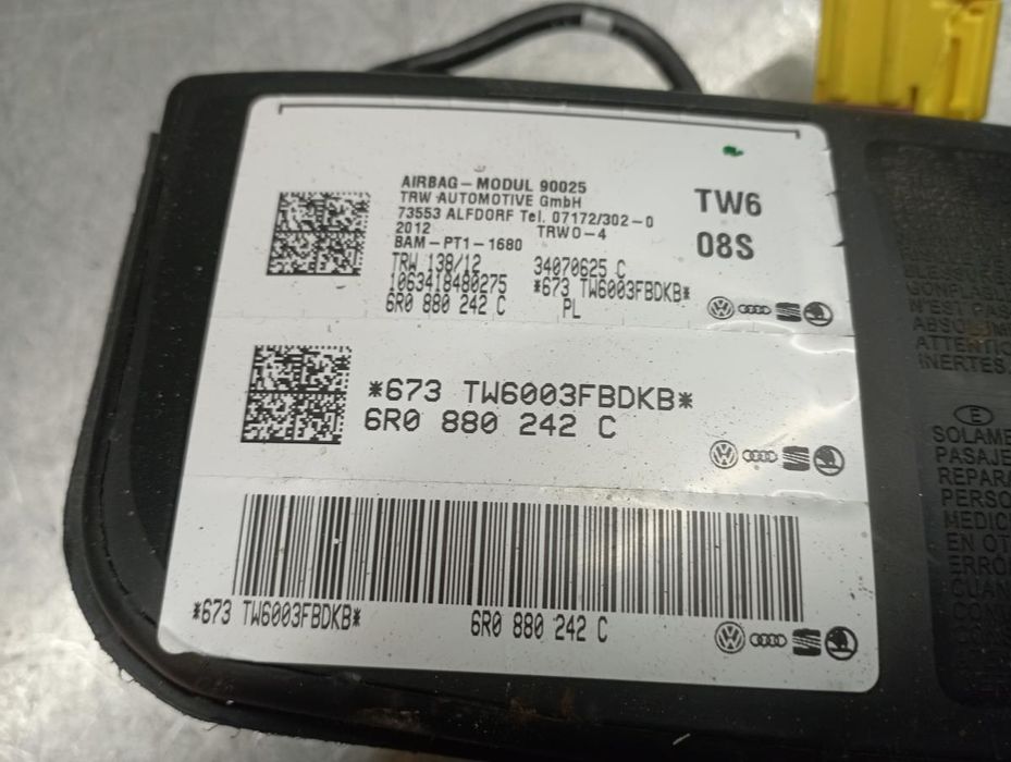 Airbag banco direito VOLKSWAGEN Polo (6R, 6C)