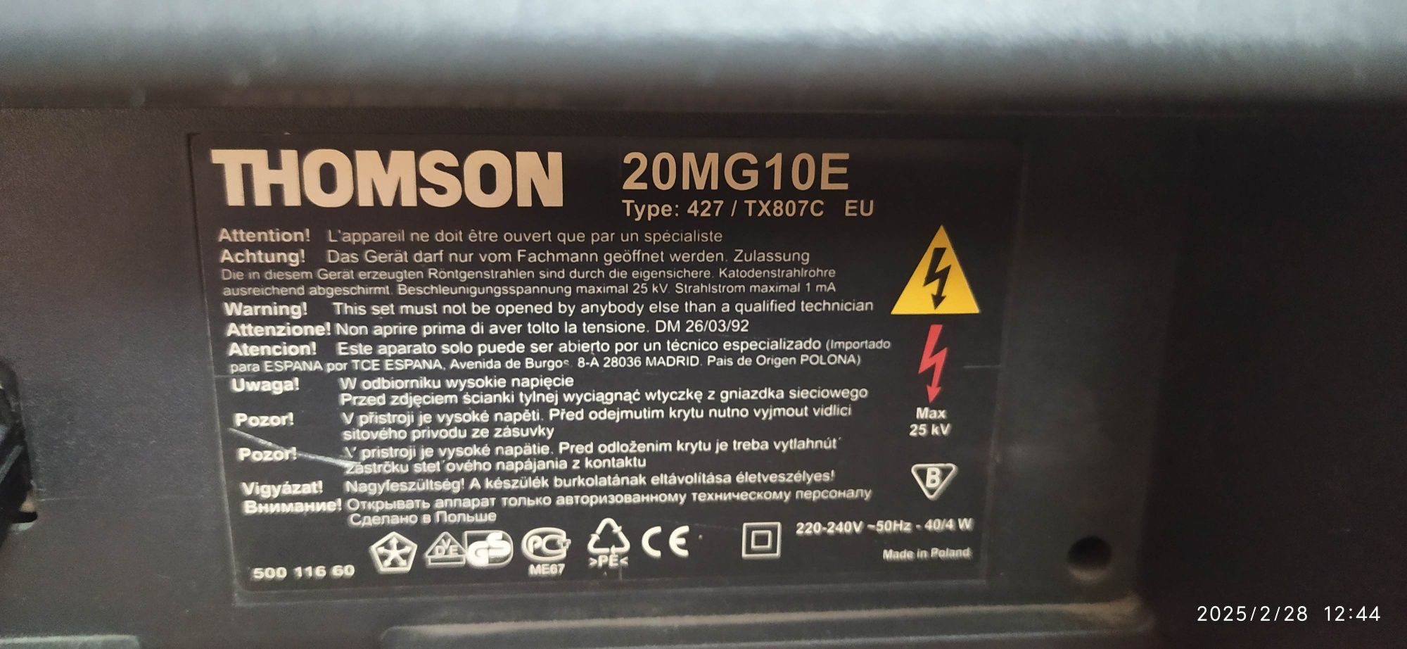 Telewizor kolorowy Thomson 20 calowy