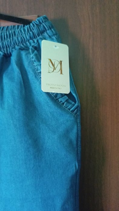 Nowe jeansy falbanką guma włoskie elastyczne