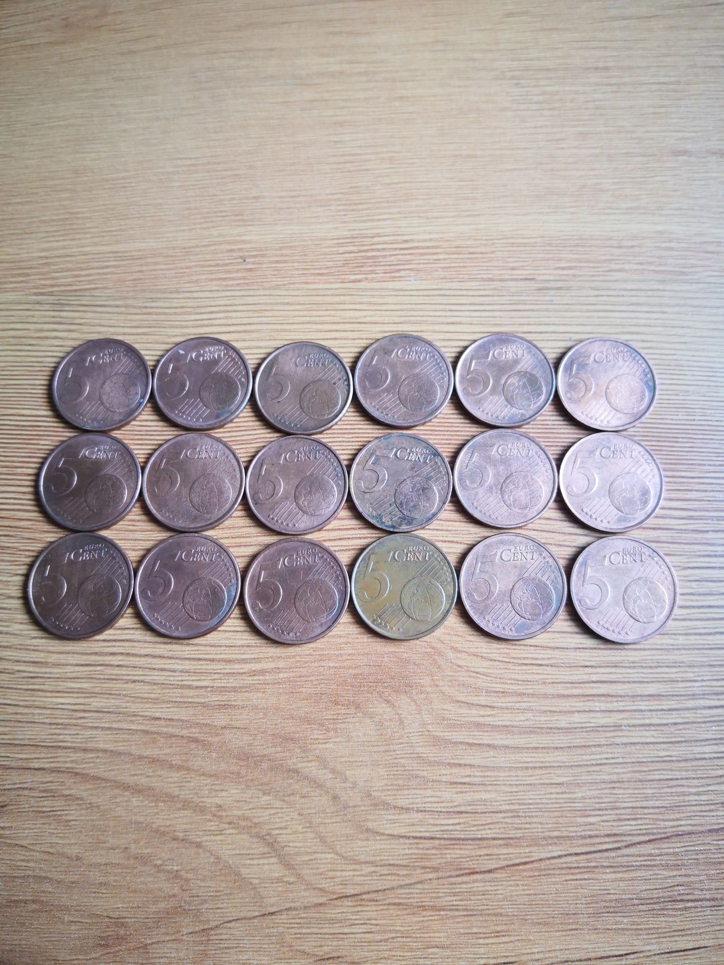 Zestaw monet 5 euro cent. Różne roczniki od 1999 r.