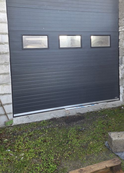 Brama segmentowa panelowa antracyt 400 x 353 cm warsztatowa garażowa