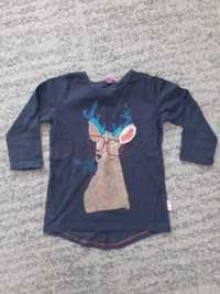 Reserved bluzka dziecięca granatowa długi rękaw rozmiar 110 jeleń