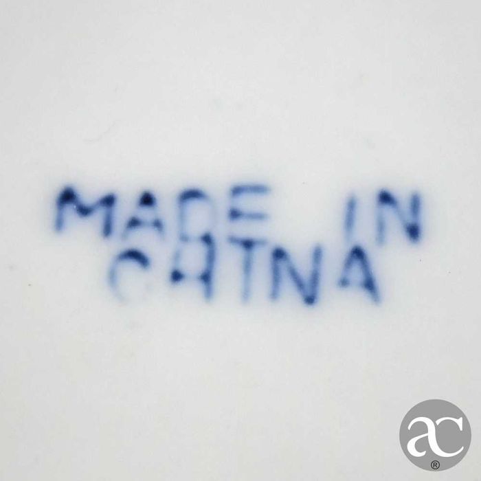 Par de grandes taças / saladeiras porcelana da China, Azul e Branco