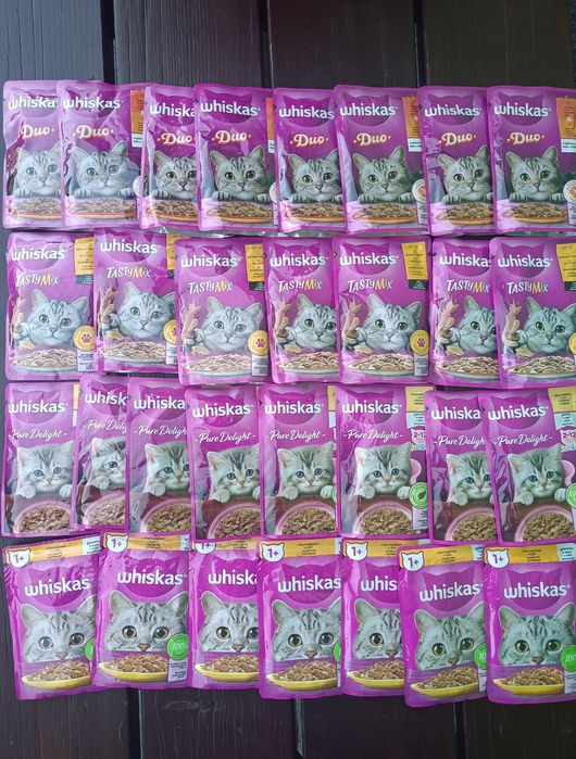 Duża ilość 30 saszetek karmy dla kota Whiskas mix smaków Okazja