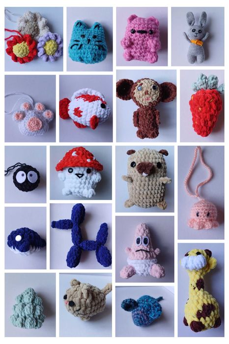 В'язані плюшеві м'які іграшки з пряжі
