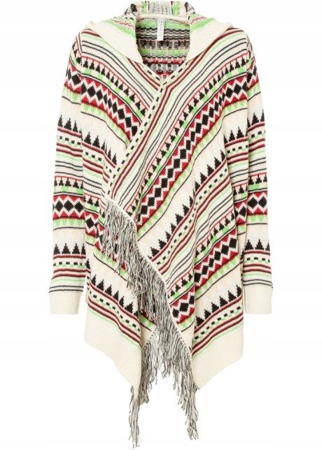 B.P.C asymetryczny kardigan frędzle, wzory r.40/42