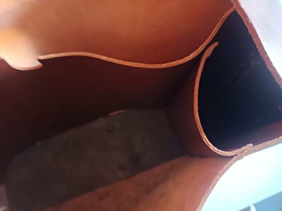 Torba skórzana Rzemienna) kolejowa z lat 60 tych.Angila.