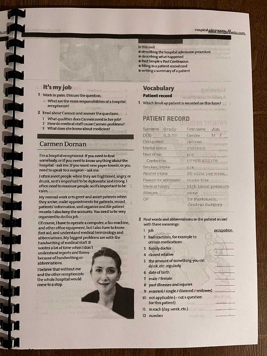 Nursing 1 Student's Book Oxford English for Careers