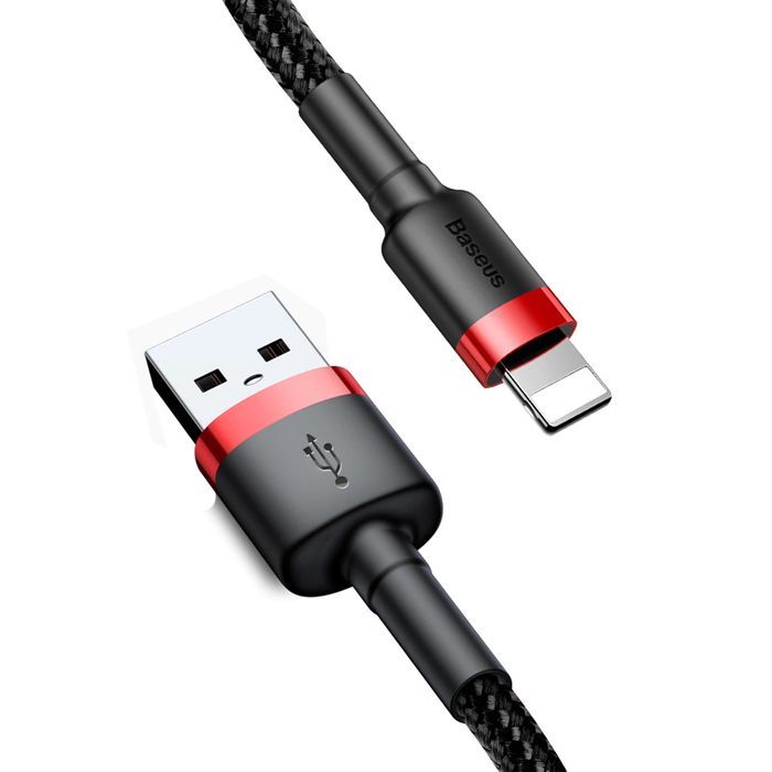 Baseus wytrzymały kabel USB / Lightning QC3.0 2.4A 1m czarno-czerwony