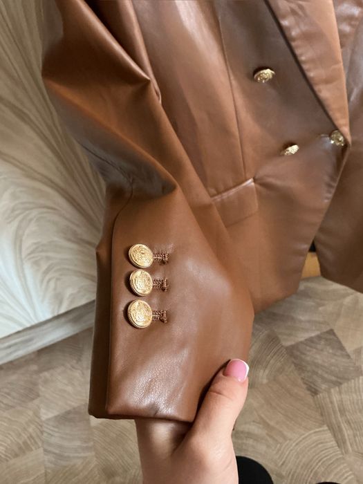 Піджак жакет Zara шкіряний / кожаный пиджак