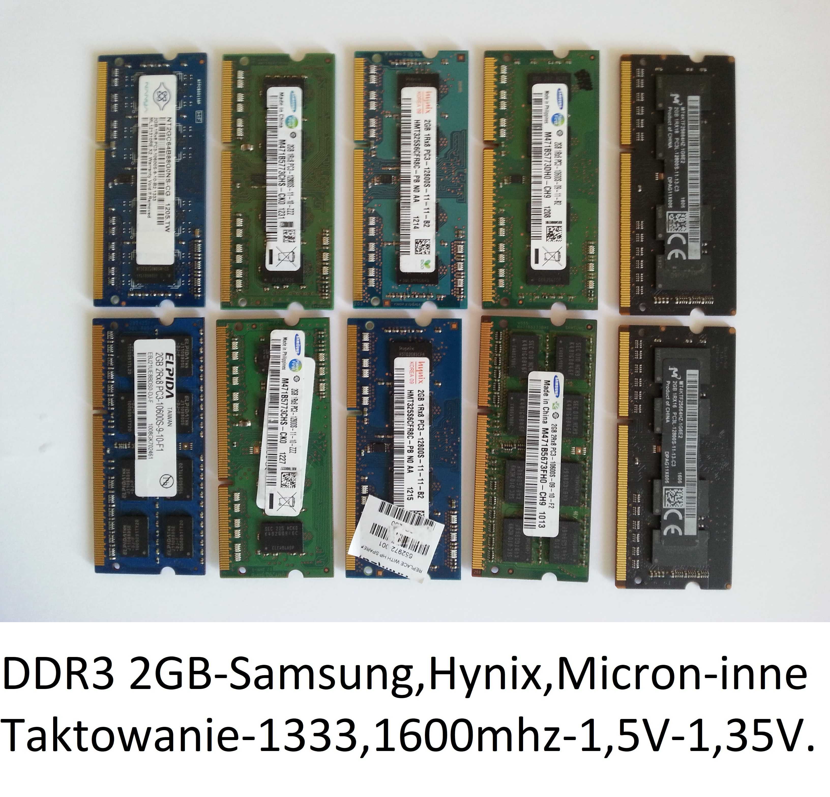 RAM-Sodimm kości-DDR3 4,8GB,DDR3L 4,8GB. DDR4 4,8gb.DDR2 2GB- Laptop.