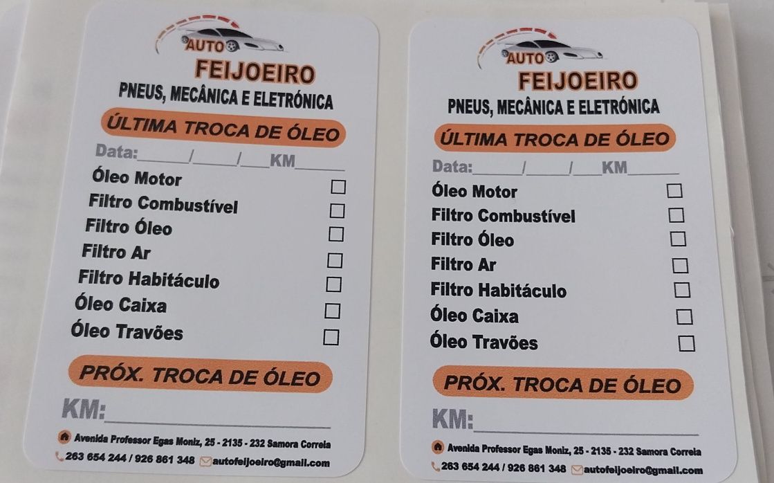 Autocolantes para Manutenção e revisão automóvel