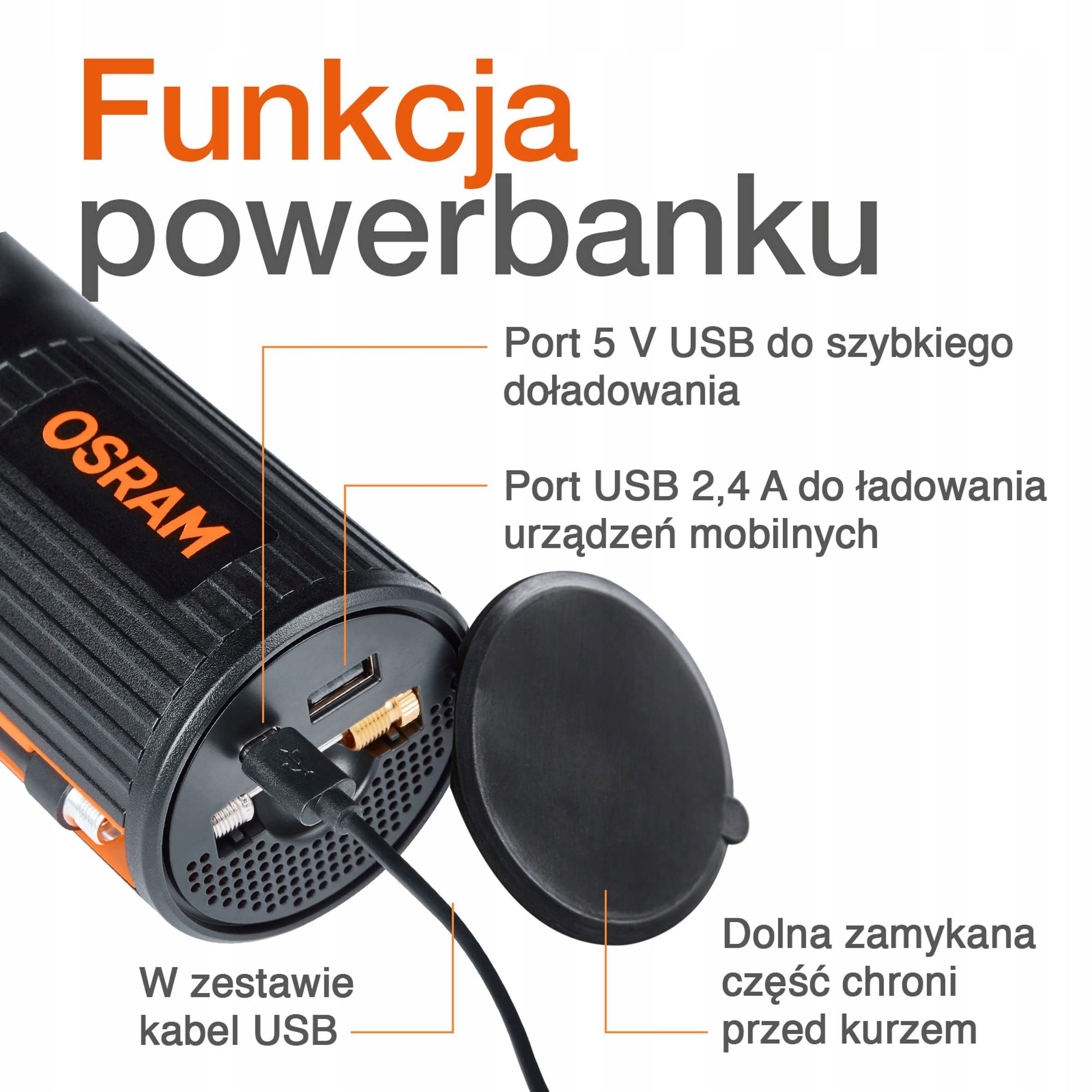 Pompka Elektryczna Osram Tyreinflate Compact Czarny