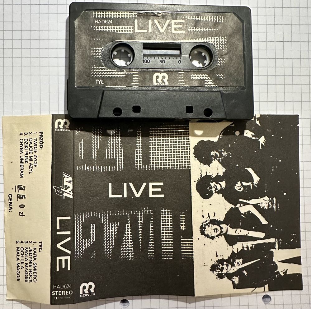 Azyl P. - Live , kaseta unikat RR Sonus 1984 , stan bardzo dobry