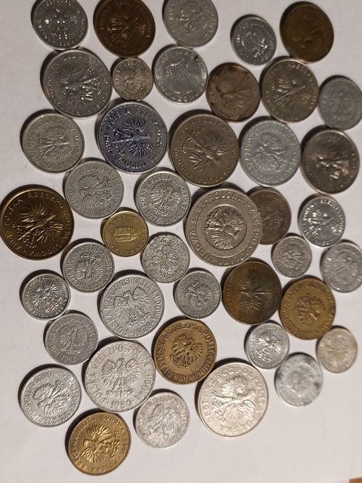Zestaw monet PRL stare polskie monety 1zł 5zł 10zł i inne komplet=45zł