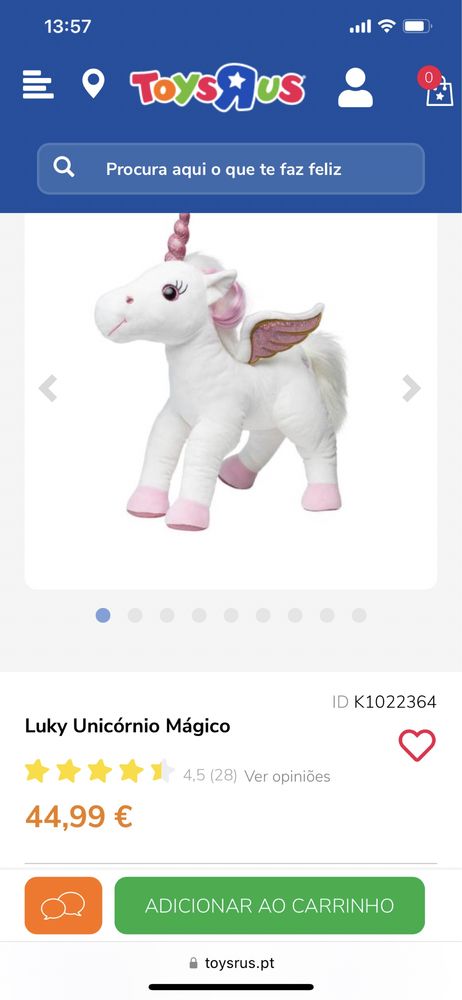 Unicórnio luky Peluche com música e luzes