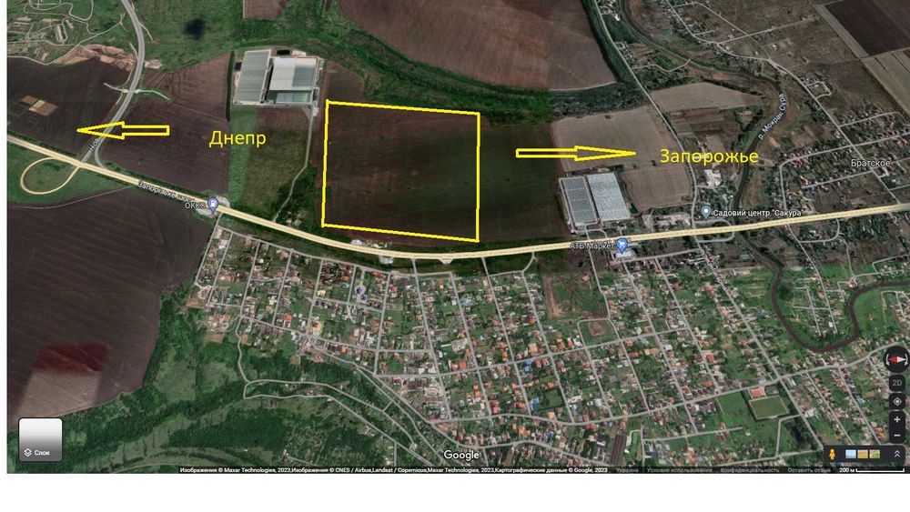 Продам участок 4 Га коммерческого назначения на Запорожском шоссе