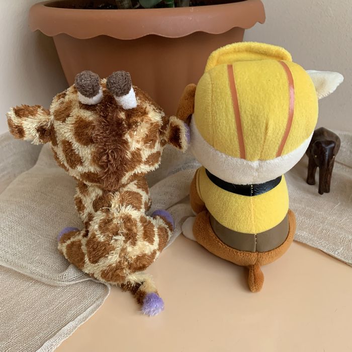 Мягкие игрушки TY щенячий патруль Rubble и жираф