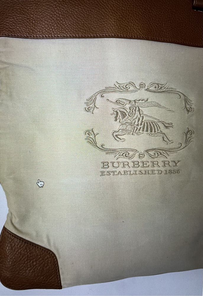 Burberry torba materiał i skóra