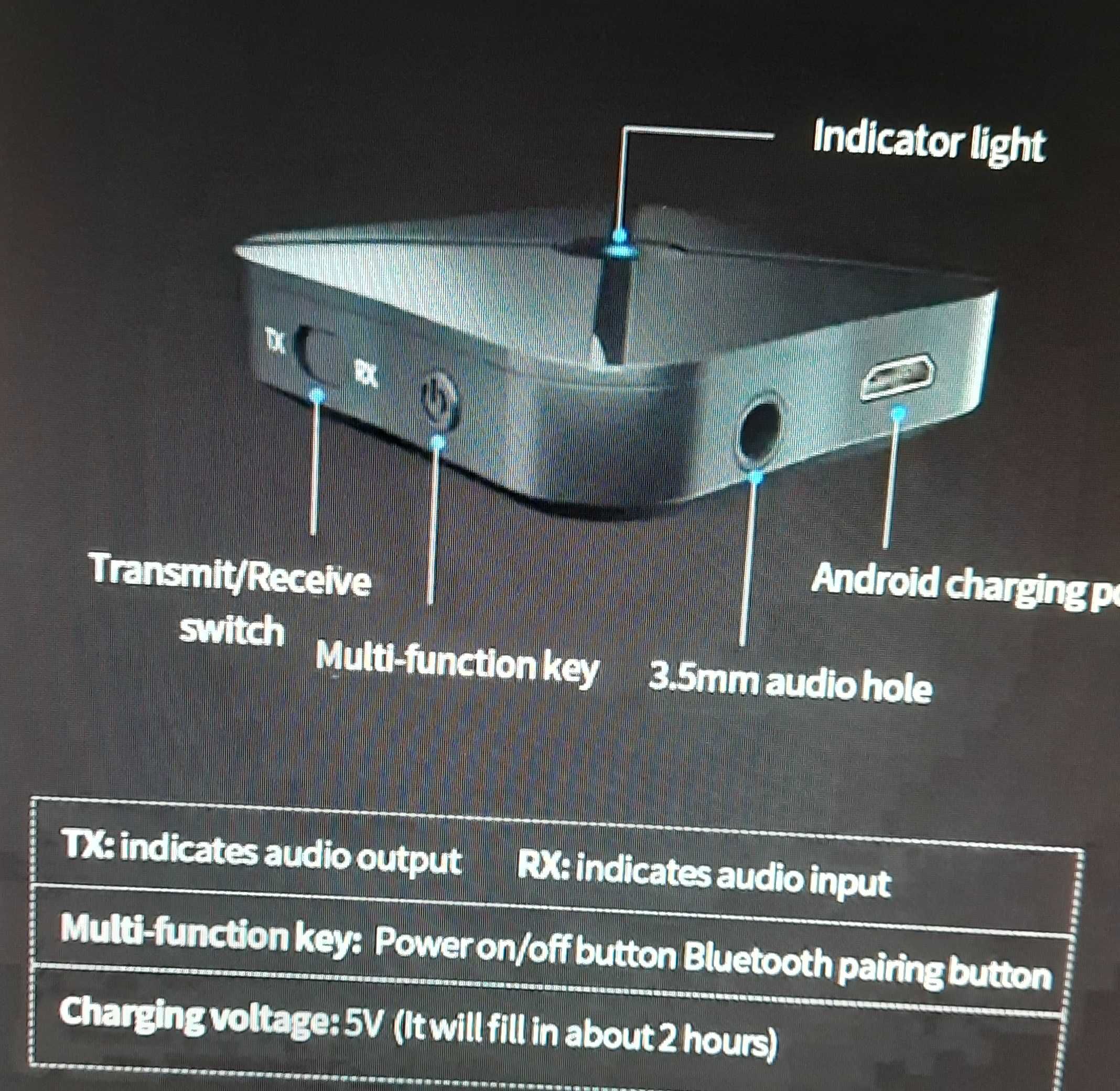 Блютуз Приемник/Передатчик AUX KN319 USB Bluetooth з акумулятором