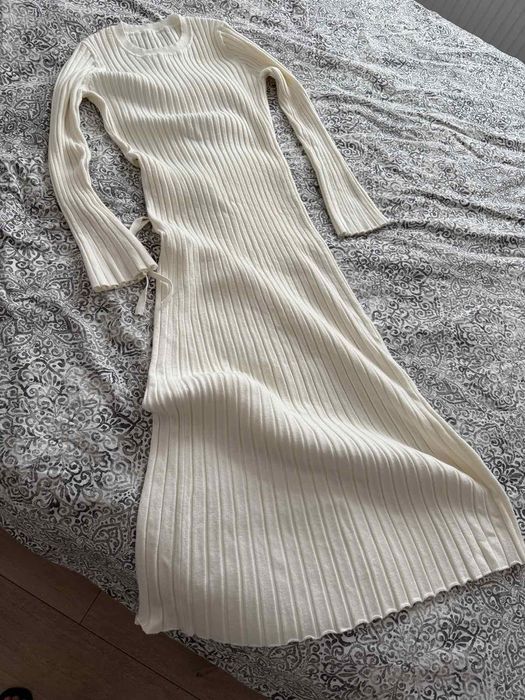 Плаття Трикотажне молочне сукня платье