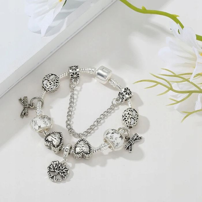 Damska Bransoletka Srebrna MODUŁOWA CHARMS