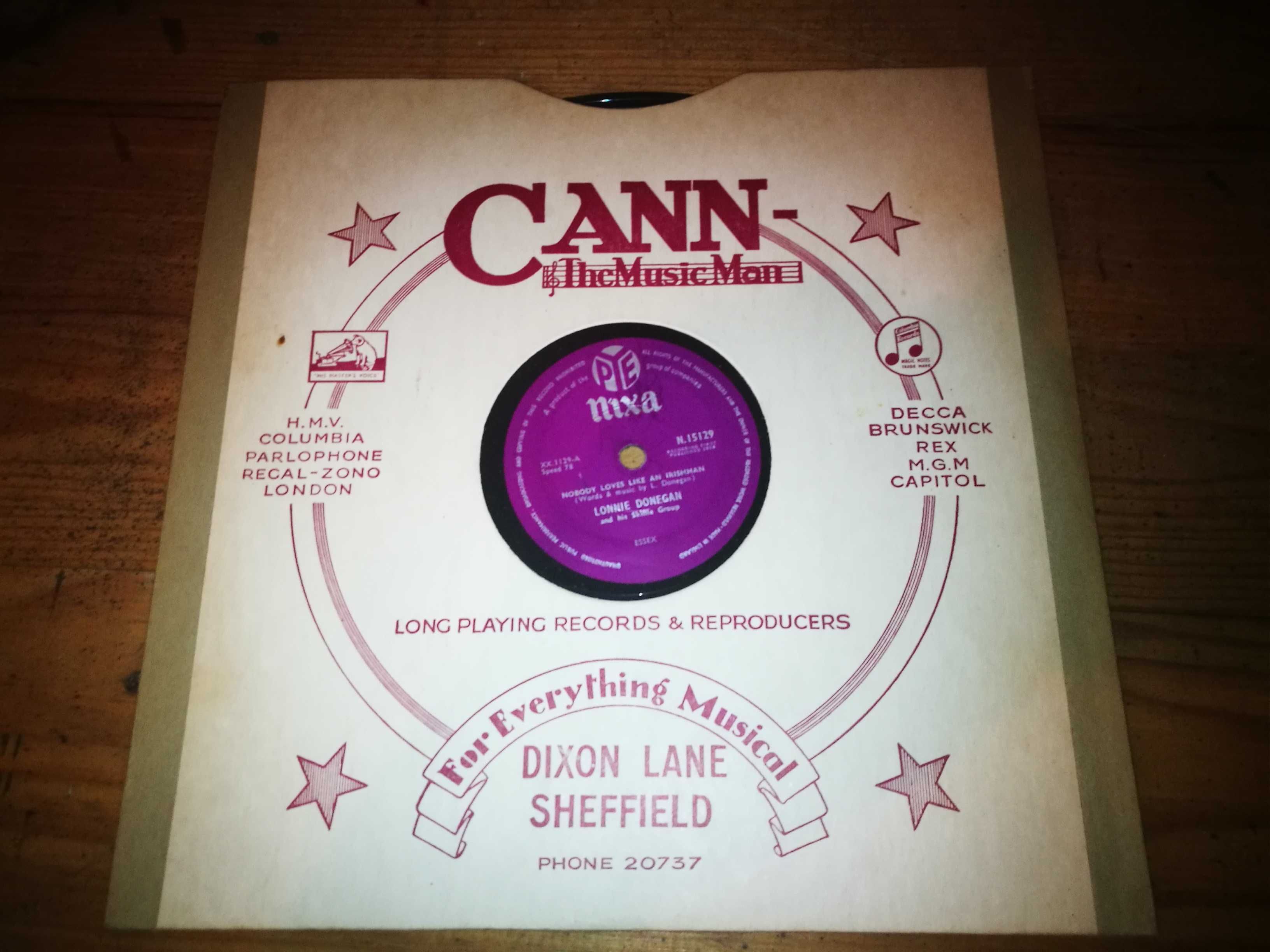 Lonnie Donegan and His Skiffle Groupe 78RPM-Nobody  ED ING-1958- 10'