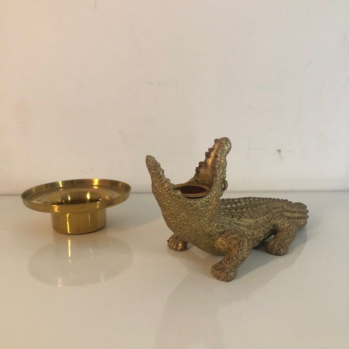 świeczniki krokodyl tealight świeca boho jungle złoto złote dekoracje