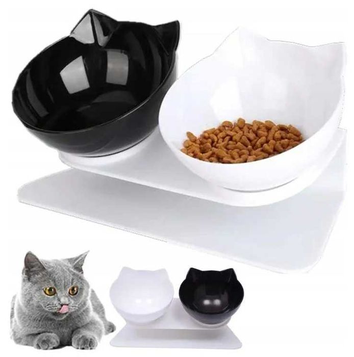 MISKA DLA KOTA PODWÓJNA Na Stojaku 2x400ml z Podstawą Dla Psa