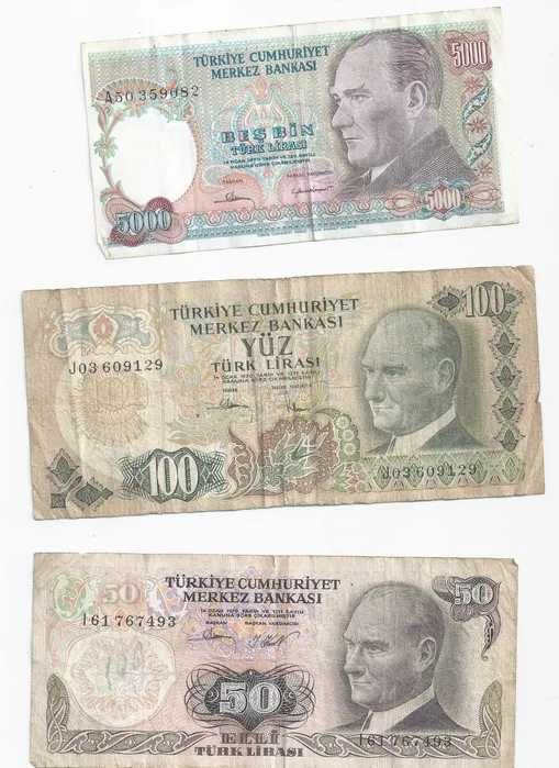 Turquia 3 notas antigas