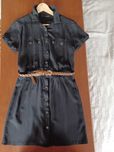 Czarna, rozpinana sukienka, szmizjerka, jak nowa, 100% wiskoza, M, L